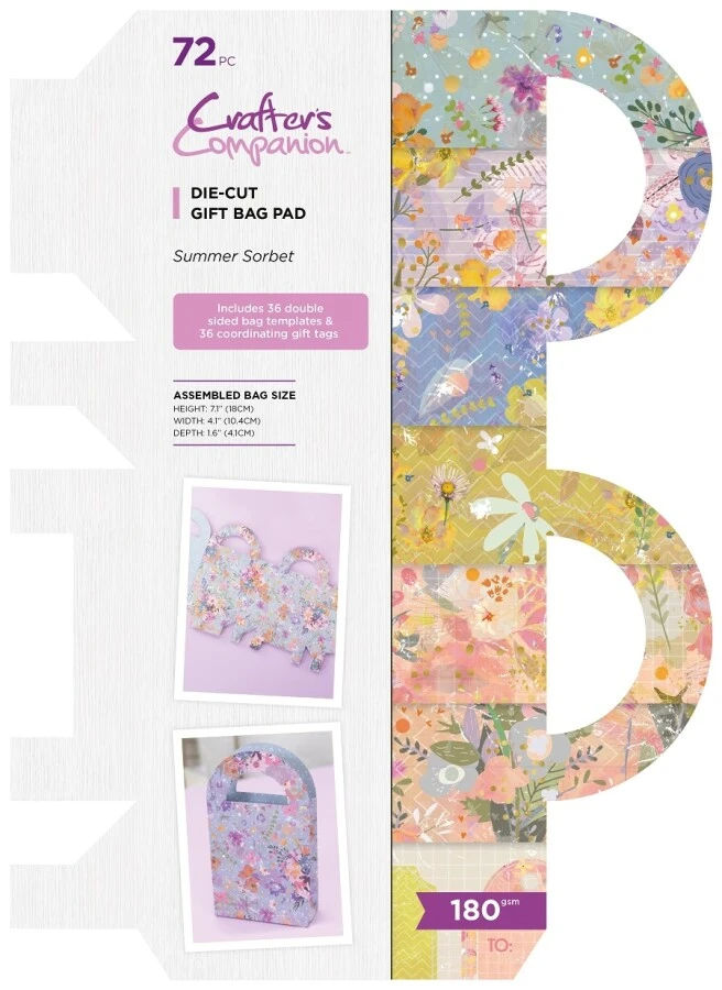 Crafters Companion CC - Die Cut Gift Bag Pads - Summer Sorbet 3 Crafters Companion CC - Die Cut Gift Bag Pads - Summer Sorbet