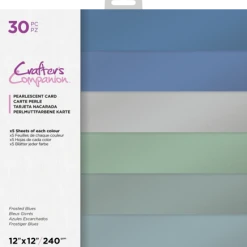 Crafters Companion Crafter's Companion Frosted Blues 12x12 Inch Pearlescent Card Pack