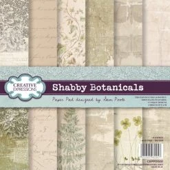 CREATIVE EXPRESSIONS Creataive Expressions - Sam Poole 8x8 Inch Paper Pad Shabby Botanicals