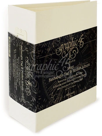 Graphic 45 - Rectangle Tag & Pocket Album - Ivory 3 Graphic 45 - Rectangle Tag & Pocket Album - Ivory