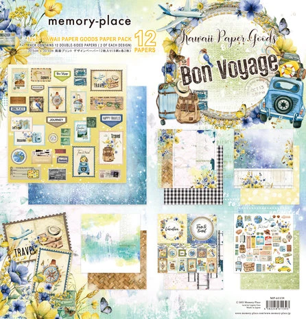 Memory Place - Kawaii Paper Goods Bon Voyage 12x12 Inch Paper Pack 3 Memory Place - Kawaii Paper Goods Bon Voyage 12x12 Inch Paper Pack