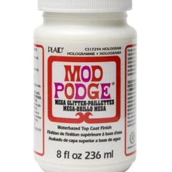 Mod Podge • Mega Glitter Top Coat Finish Hologram 8 Fl Oz