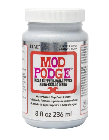 Mod Podge • Mega Glitter Top Coat Finish Silver 8 Fl Oz 3 Mod Podge • Mega Glitter Top Coat Finish Silver 8 Fl Oz