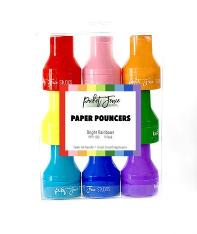 Picket Fence Studios - Paper Pouncers Bright Rainbow (9pcs 3 Picket Fence Studios - Paper Pouncers Bright Rainbow (9pcs