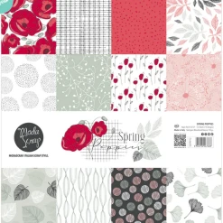 Moda Scrapt MODASCRAP - PAPER PACK SPRING POPPIES 12x12"