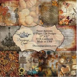 Decoupage Queen - Sweet Autumn Scrapbook Set - 12" X 12"
