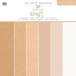 CREATIVE EXPRESSIONS Everyday Shades Of Kraft 8x8 Inch Coloured Card Pack